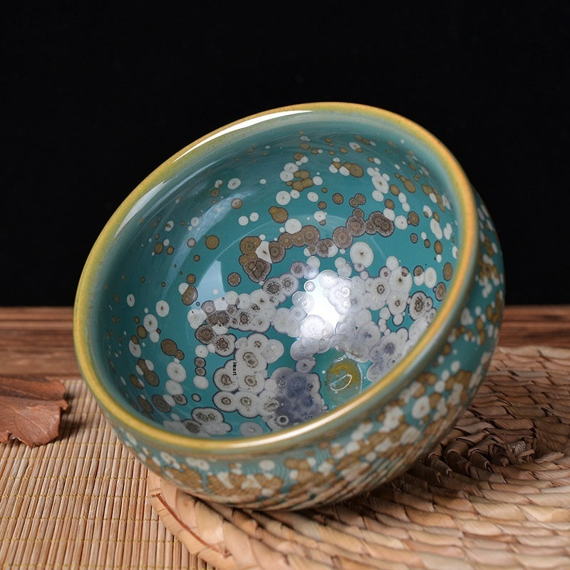 Kiln gebackene Jian Zhan Teacup Kung Fu Tee Set Haushaltstee Tinte Tasse