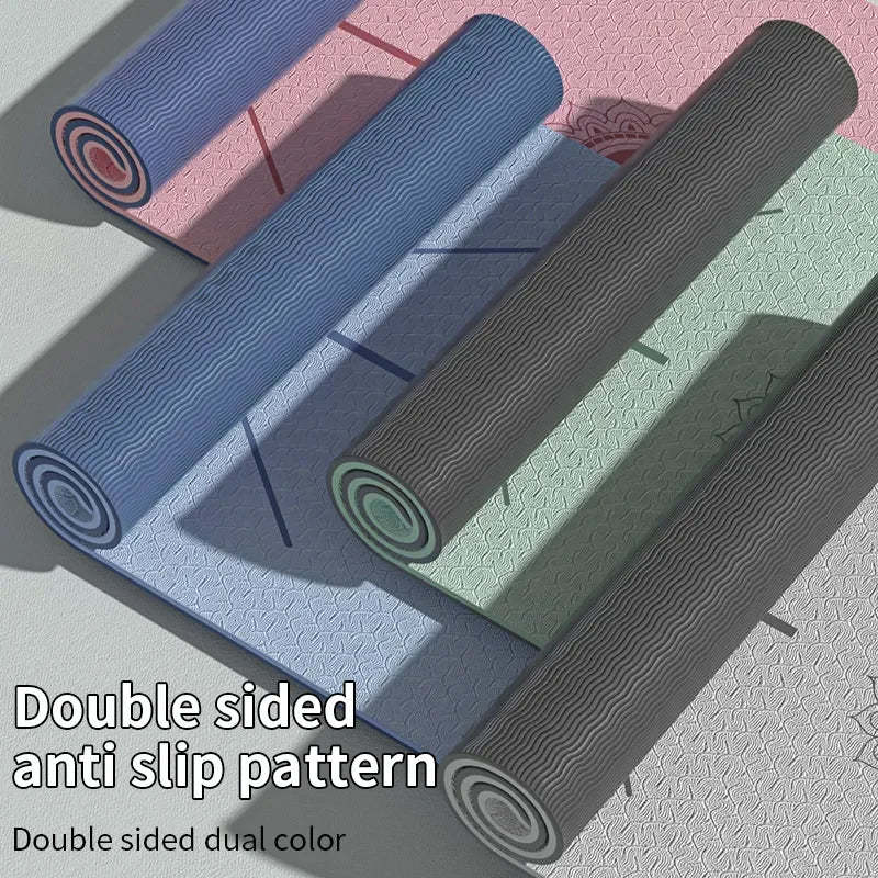 TPE Two-color Yoga Mat Thickened Non-slip