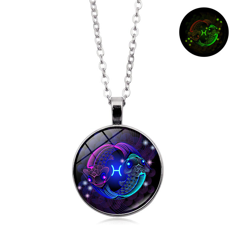 Luminous Zodiac Pendant Necklace–12