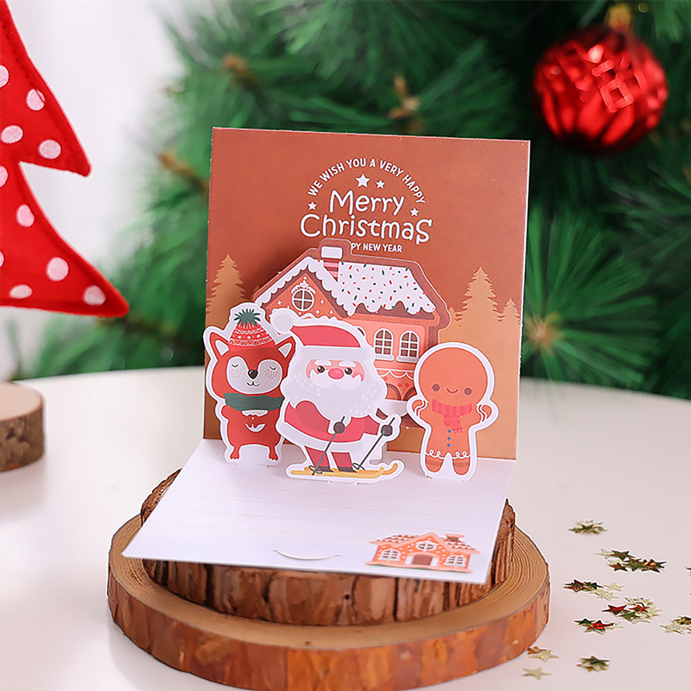 3D Pop Up Christmas Greeting Card Holiday Thank You Gift-10