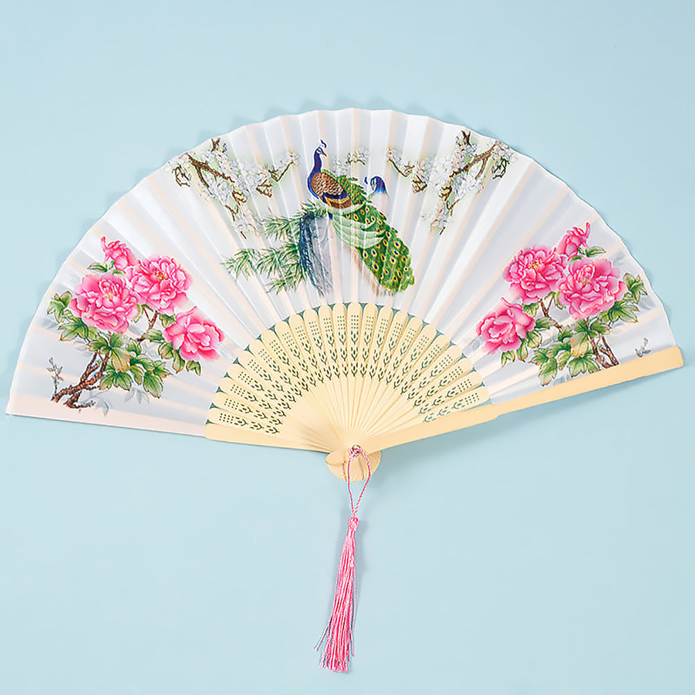 Chinese Style Women's Tasseled Portable Cheongsam Folding Fan-7