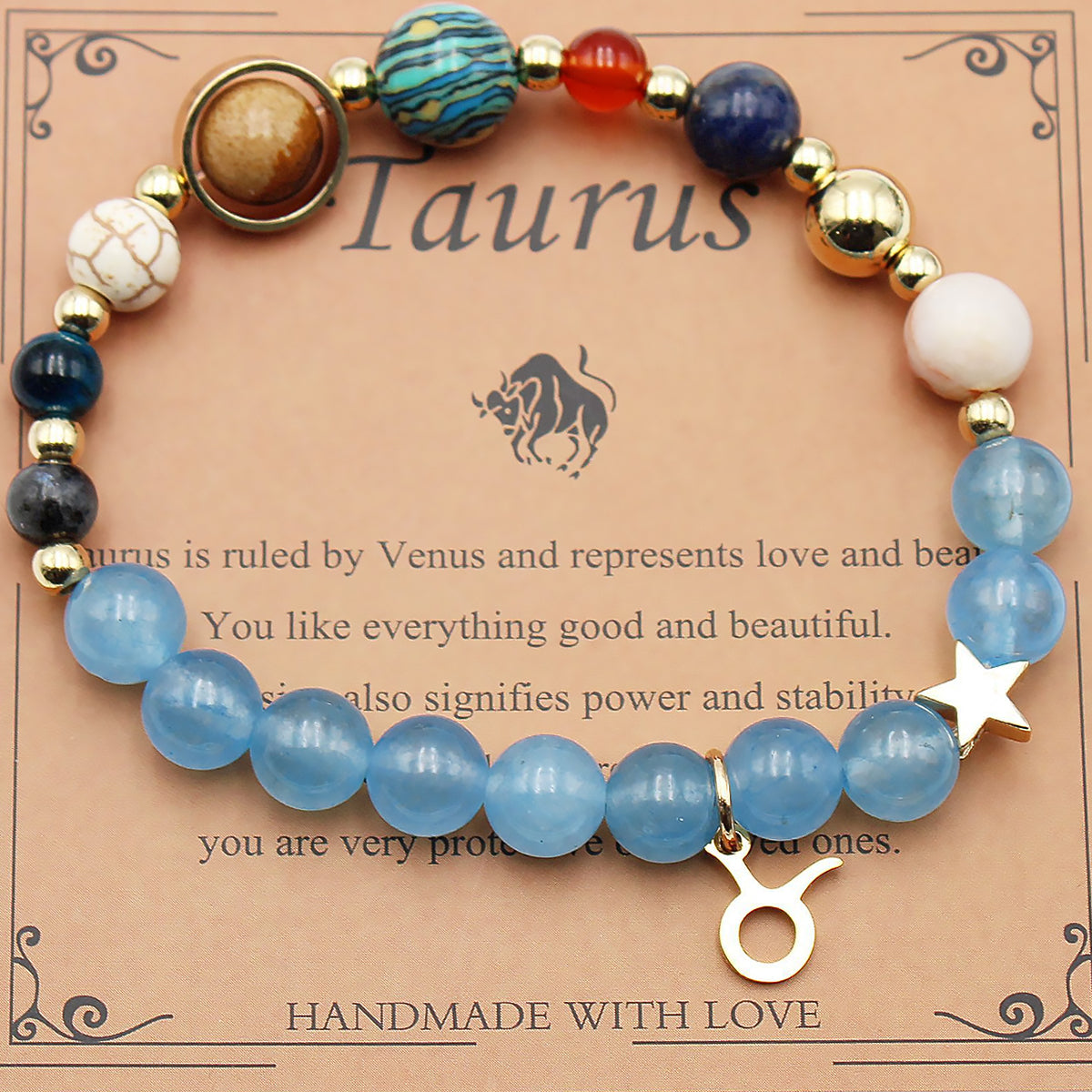 Zodiac Bracelet with Natural Agate & Shoushan Stone 12 Constellations-24