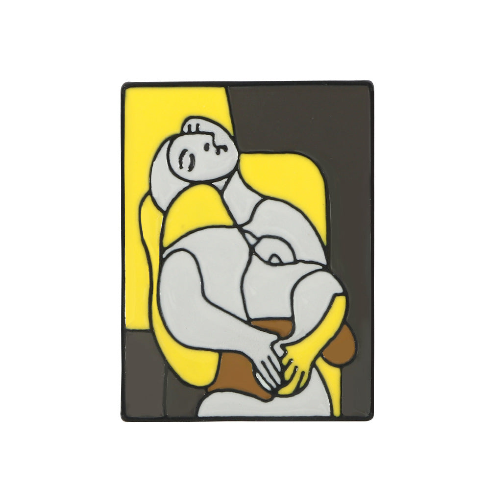 Personalisierte abstrakte Kunstölmalerei Brosche