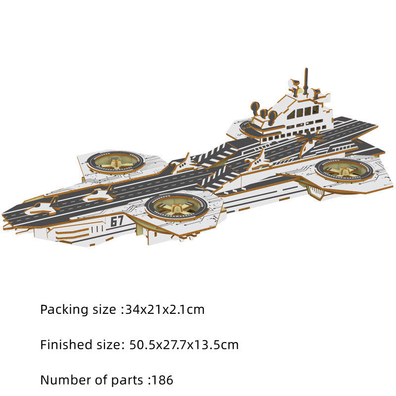 Wooden Model of Assembled Military Ship