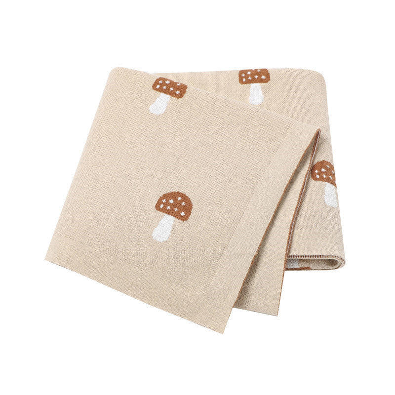 Needle Cotton Mushroom Jacquard Baby Blanket