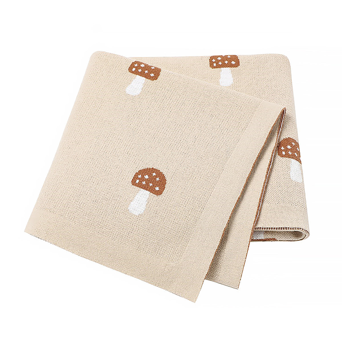 Cotton Mushroom Jacquard Baby Blanket Soft Nursery Blanket-9