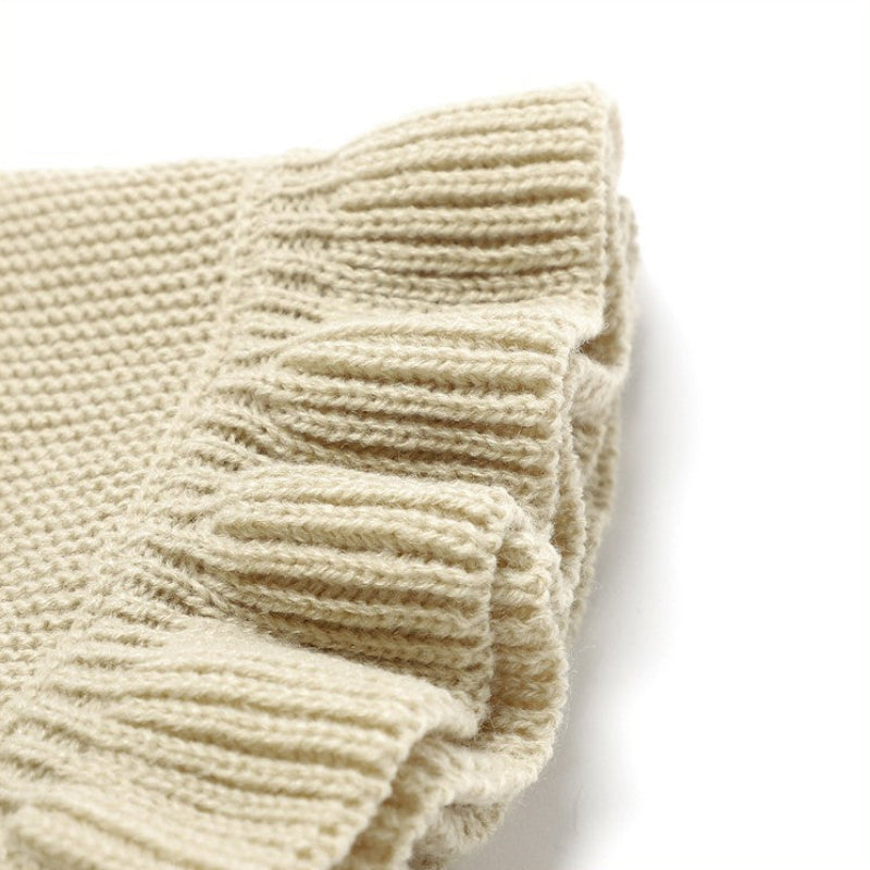 Knitted Baby Blankets Newborn Swaddle Wrap Ruffle