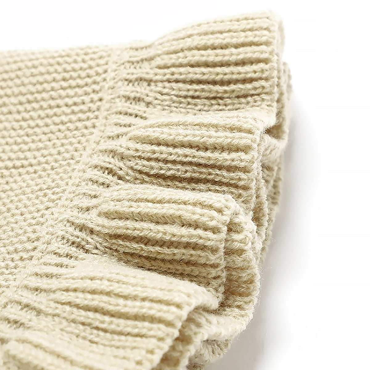 Knitted Baby Blanket Ruffle Newborn Swaddle Wrap All Season-6