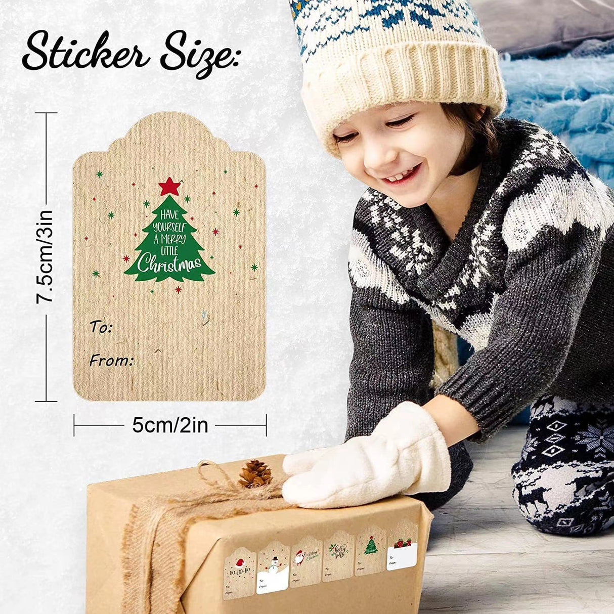 Christmas Stickers Gift Wrap Adhesive Stickers Gift Packaging Decoration