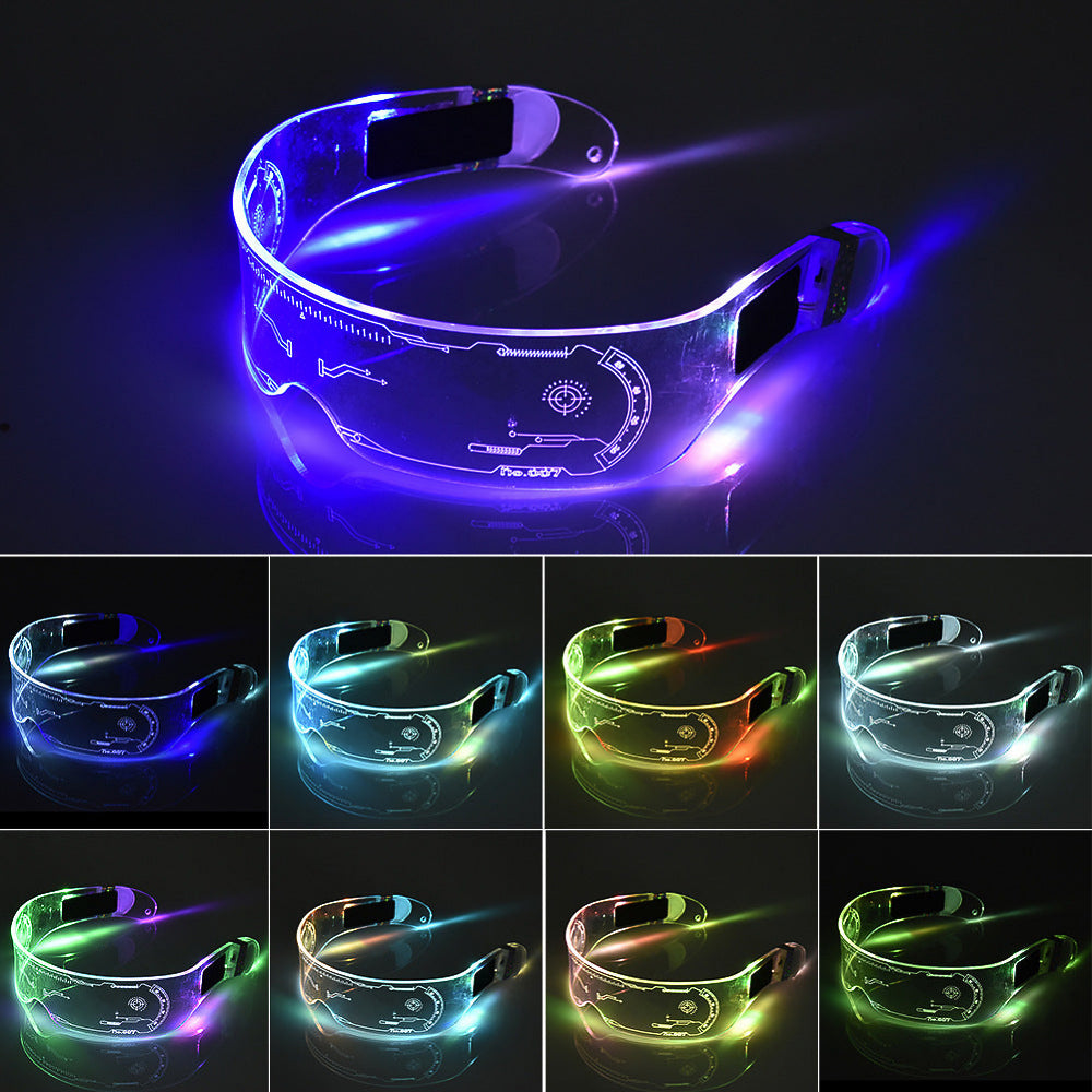 LED Luminous Futuristic Glasses Rave Party Festival Goggles-1