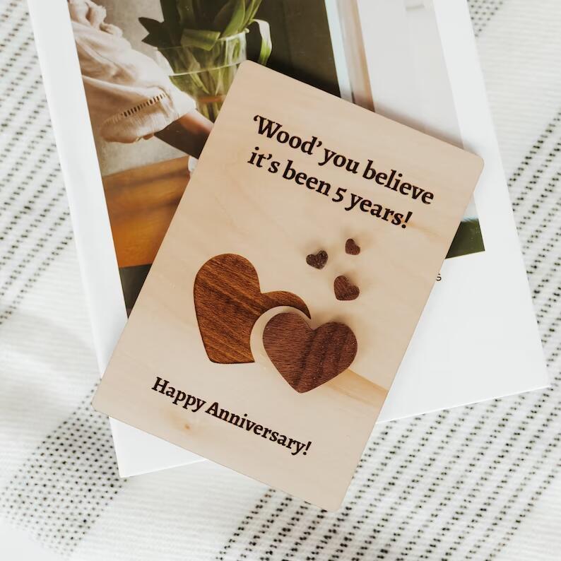 Customizable Invitation to Wooden Carving Wedding Anniversary Card
