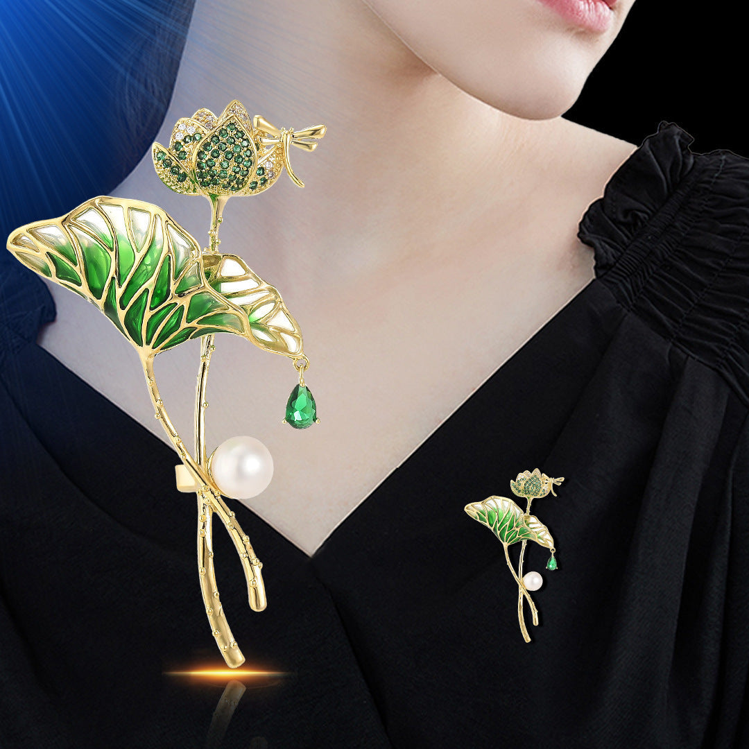 Lotus Pond Moonlight Brosche Unisex hochwertiger Pin