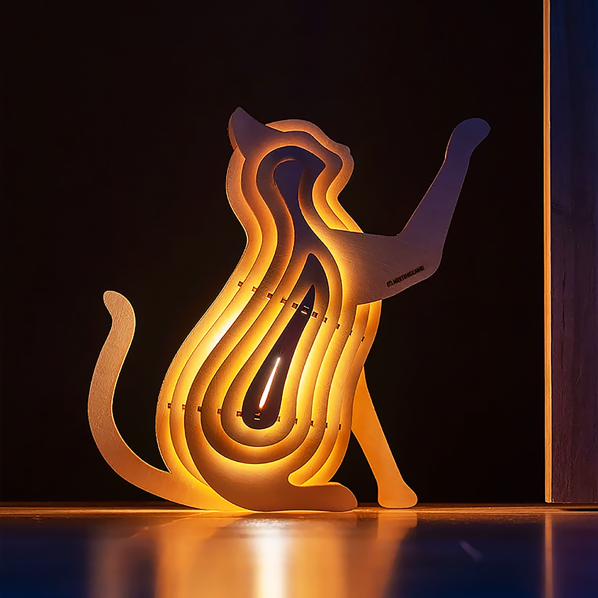 Wooden Animal DIY Lamp Rechargeable Ambient Night Light-3