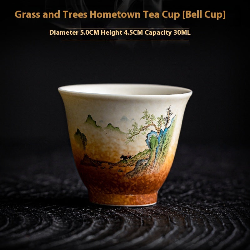 Retro Tea Tasse kreative Heimkeramik -Tee -Schüssel Teebecher