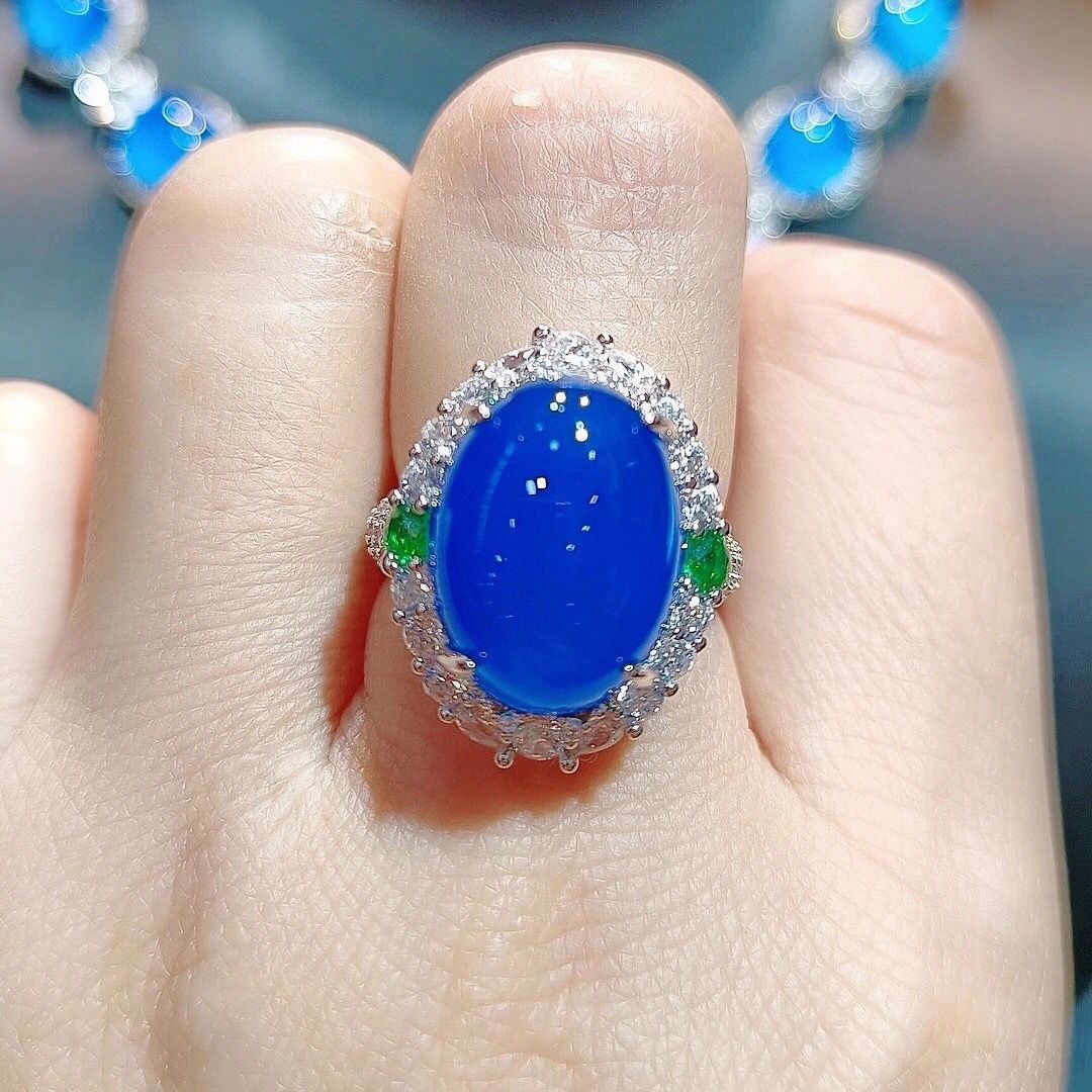 Grüne Achat Jade Frauenring