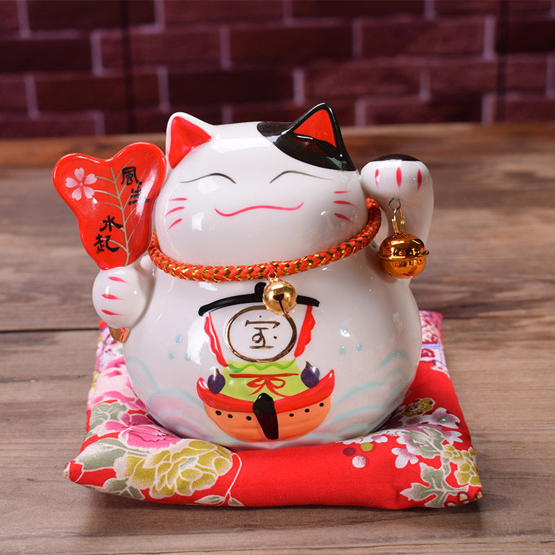 Ceramic Crafts Feng Sheng Shui Qi Lucky Cat Creative Decoration