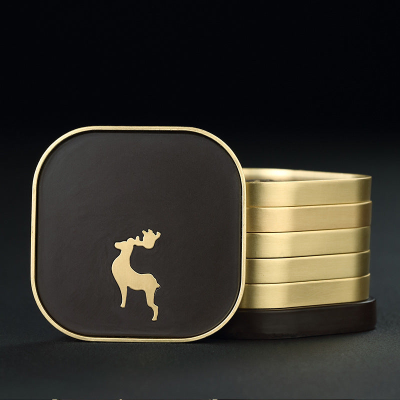 Haushaltstea Tassenhalter Bakelite Kupferholz Untersetzer