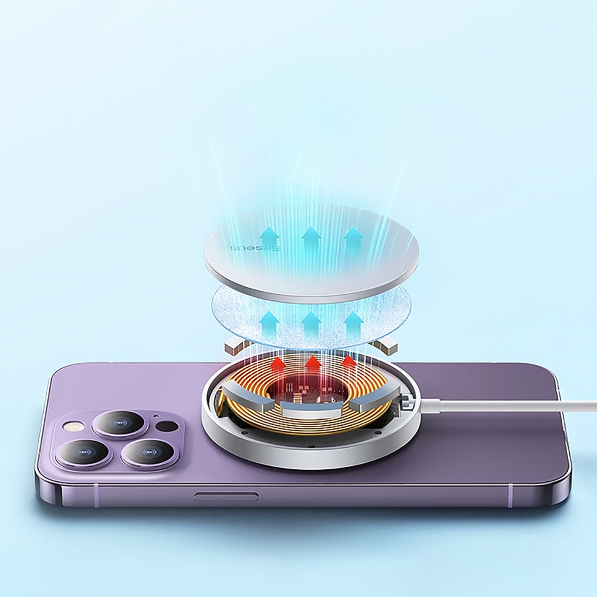 Portable 15W Magnetic Wireless Fast Charger for Smartphones-3