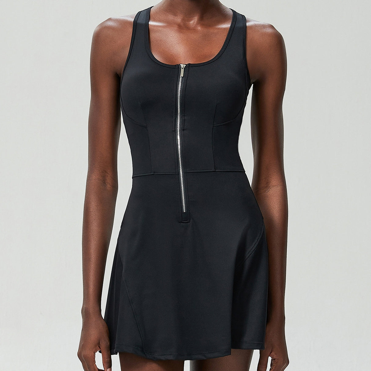 Women Zipper Sports Tennis Skirt Dress