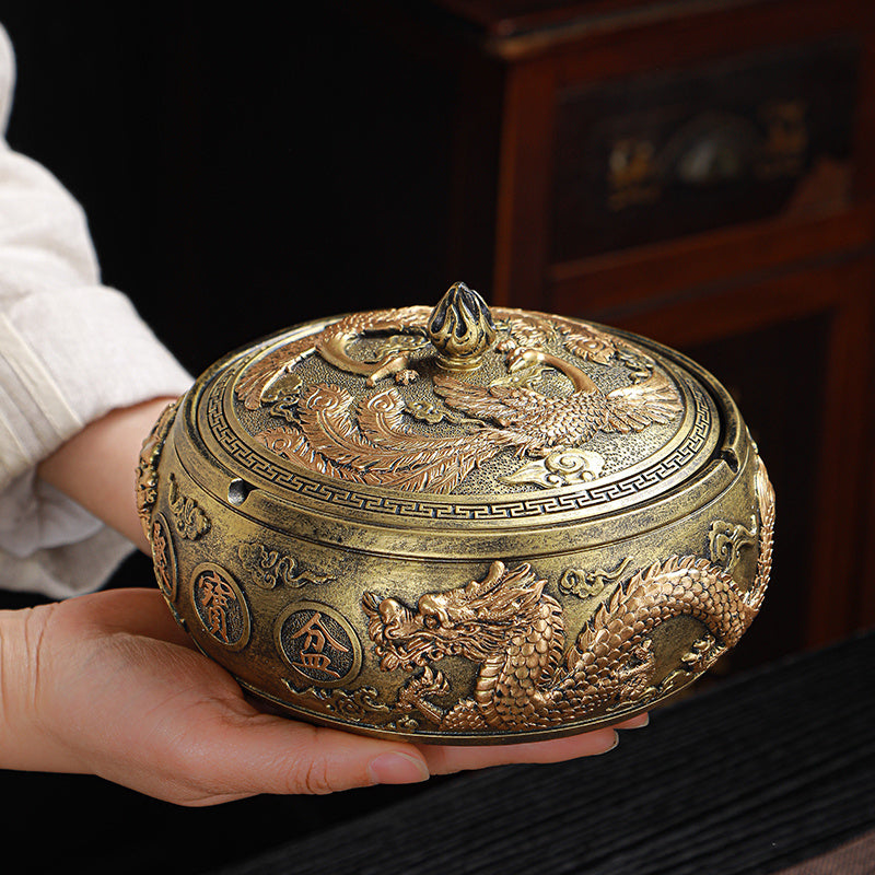 Home Wohnzimmer Vintage Windschutz Aschenbecher mit Deckschmuck