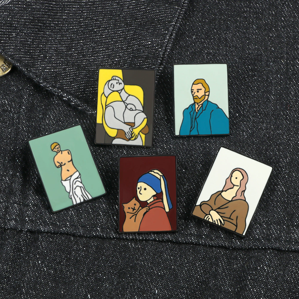 Personalisierte abstrakte Kunstölmalerei Brosche