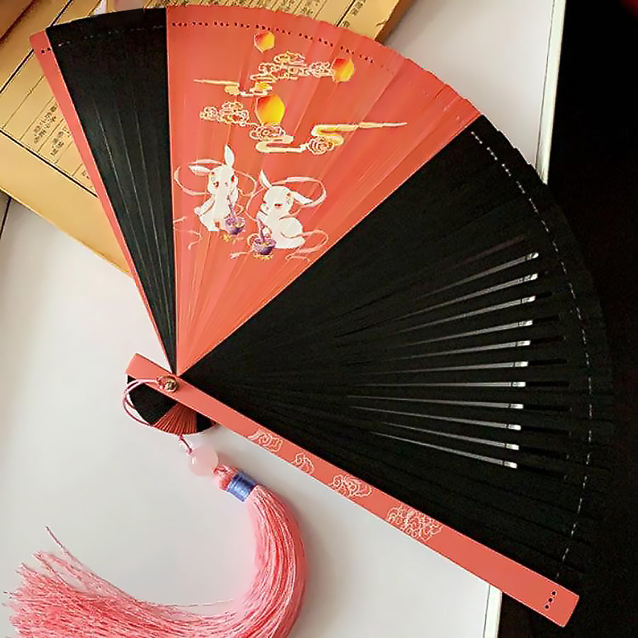 Auspicious Clouds And Ruihe Ancient Style Folding Fan-4