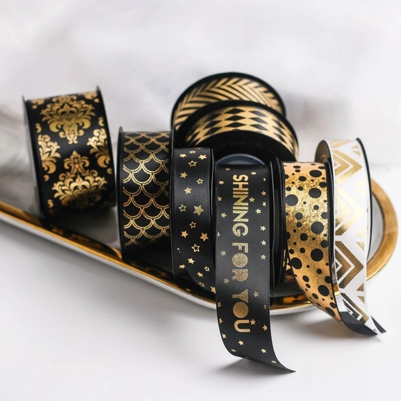 Bronzing Gift Wrap Ribbon Bow Flower Material Packaging