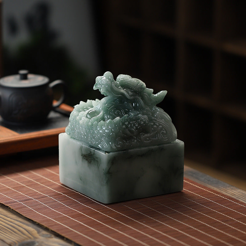 Harz Jade Chinese Dragon gedruckt Aschenbecher