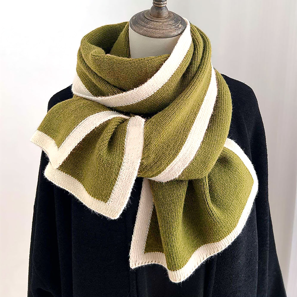 Color Matching Knitted Scarf Winter Warm Fashion Gift-7