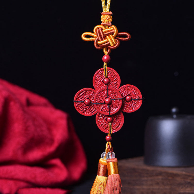 Roherz lila Gold Sand -Qing -Dynastie Fünf Kaiser -Münzen Auto Innenausstattung Anhänger