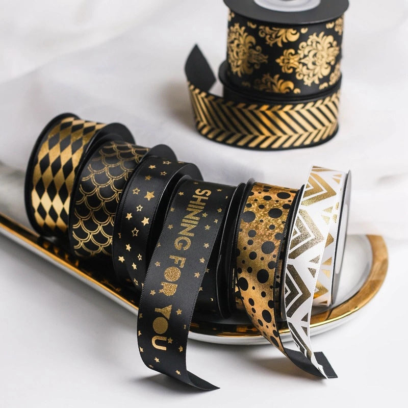 Bronzing Gift Wrap Ribbon Bow Flower Material Packaging