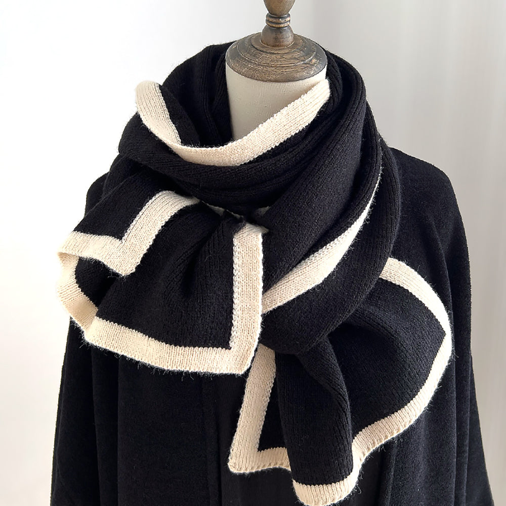 Color Matching Knitted Scarf Winter Warm Fashion Gift-5