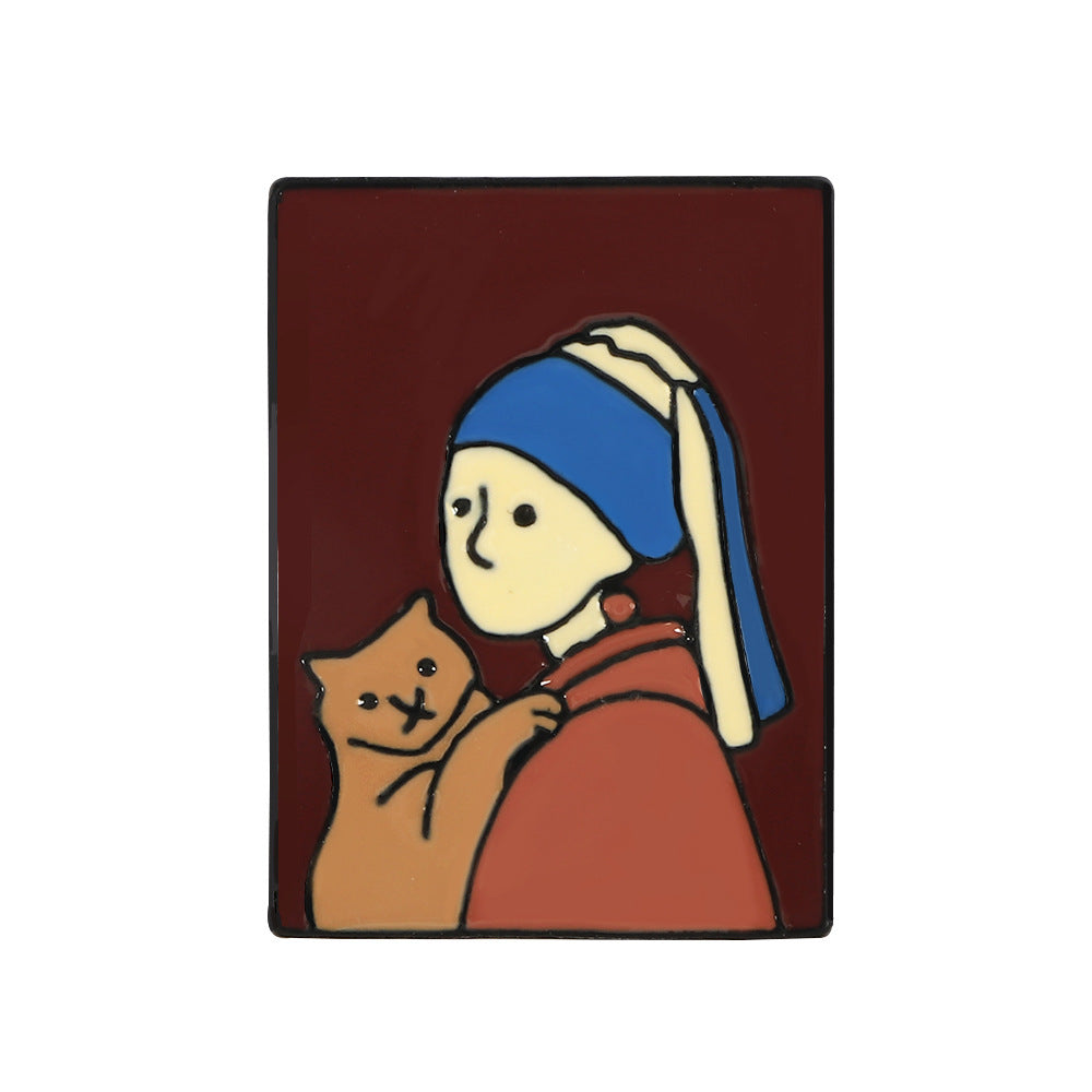 Personalisierte abstrakte Kunstölmalerei Brosche