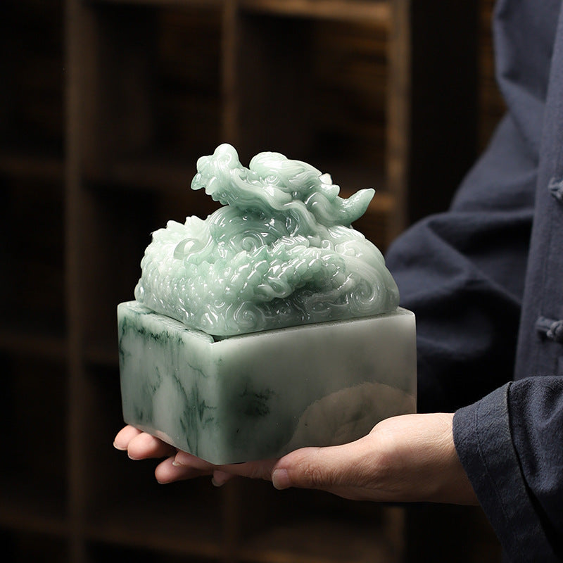 Harz Jade Chinese Dragon gedruckt Aschenbecher