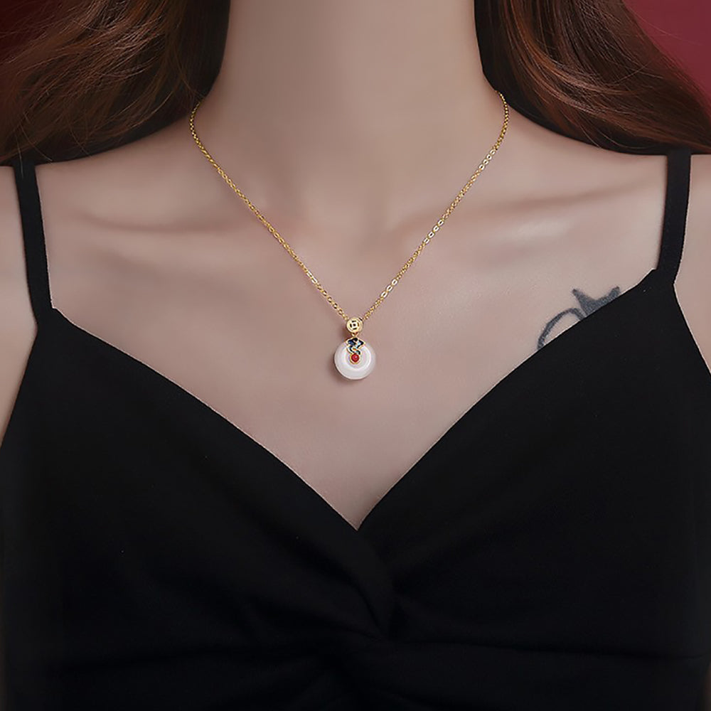 Women’s Vintage Hetian Jade Earrings and Jewelry Set Retro Style-10