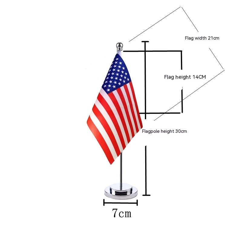 Customized Flag Single Pole Table Flag Desktop Y-shaped Crystal Decoration