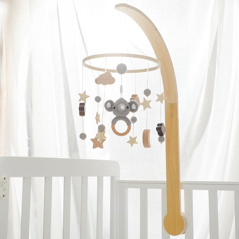 Crib Curved Bed Bell Bracket with White Birds