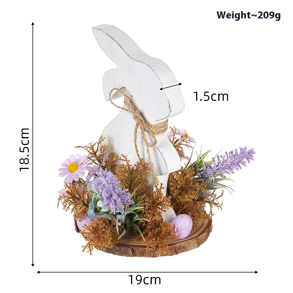 Osterdekoration, süße Cartoon-Kaninchen-Holzdekoration