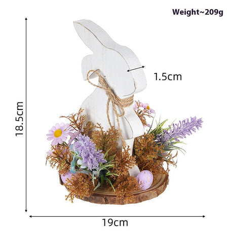 Easter Decoration Cute Cartoon Rabbit Wooden Decoration