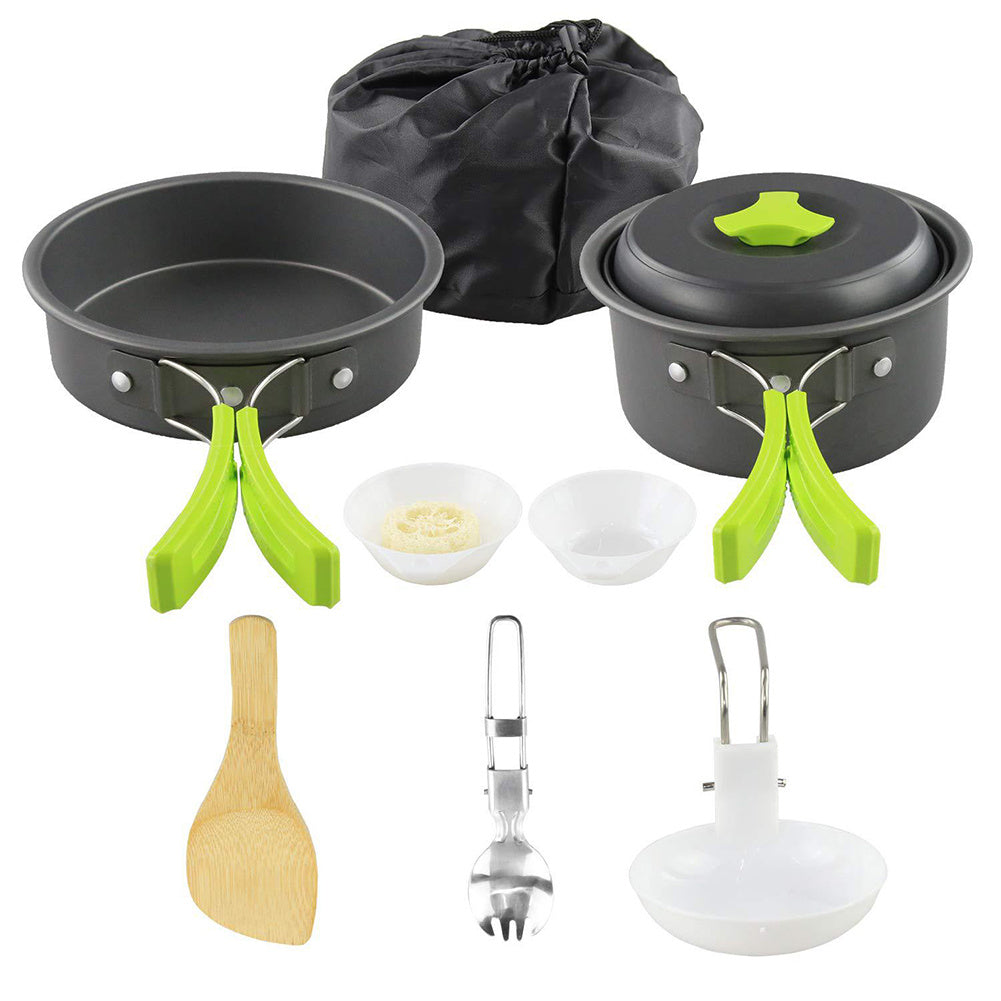 Outdoor Camping Cookware Kit Travel Tableware Picnic BBQ Equipment