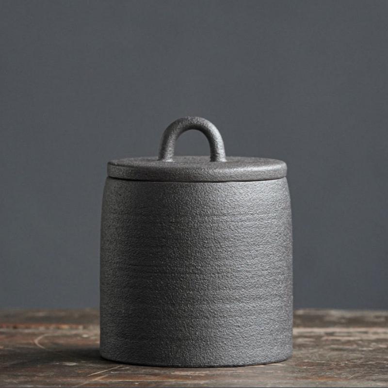 Taobei vergoldet schwarzer Keramik Tee Aufbewahrung Jar Tee Caddy