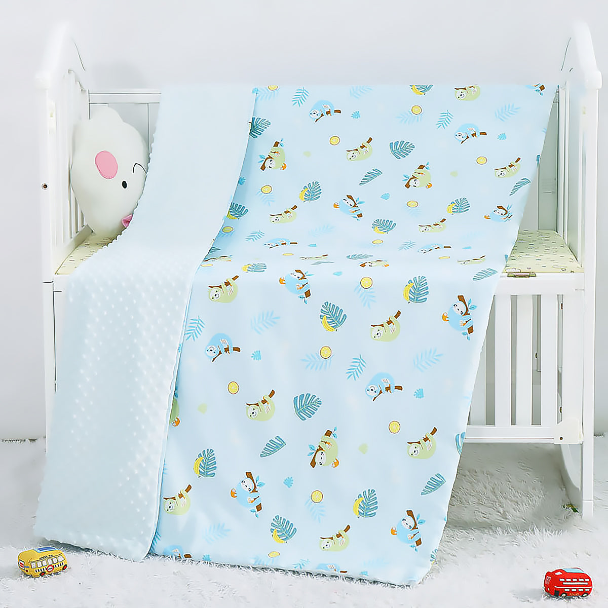 Cartoon Baby Soothing Pea Blanket Dual Sided Soft Nursery Stroller Blanket-6