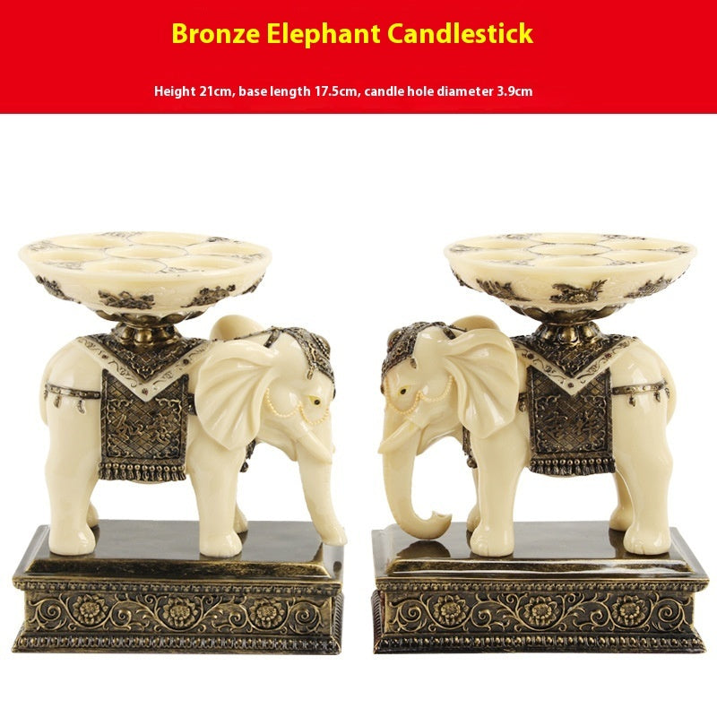 Harz klassische Ornamente Märchen Elefant Buddha Anbetung Kerzenkörper