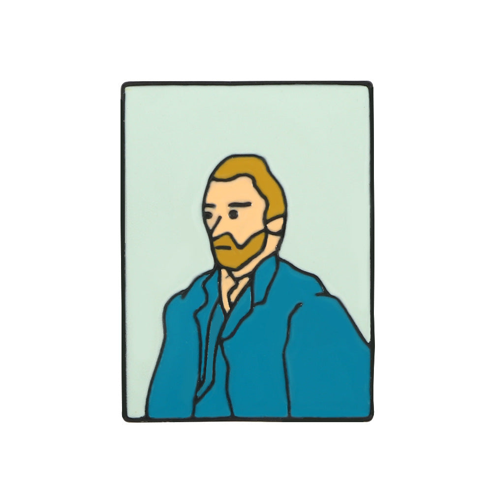 Personalisierte abstrakte Kunstölmalerei Brosche