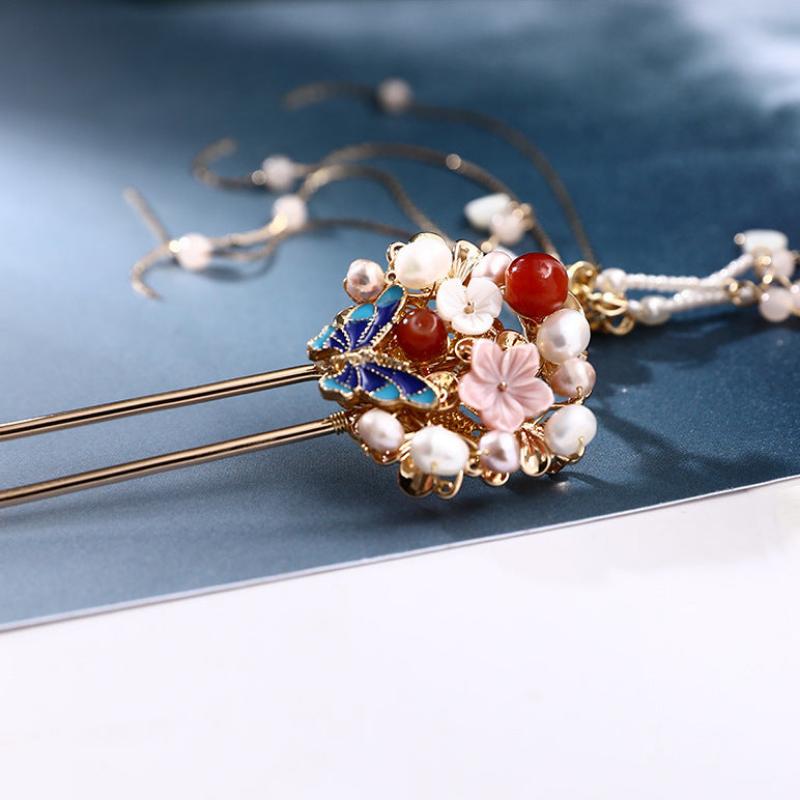 Handgefertigte Haarverzierungen antike Haarnadel und Haarnadelquasten