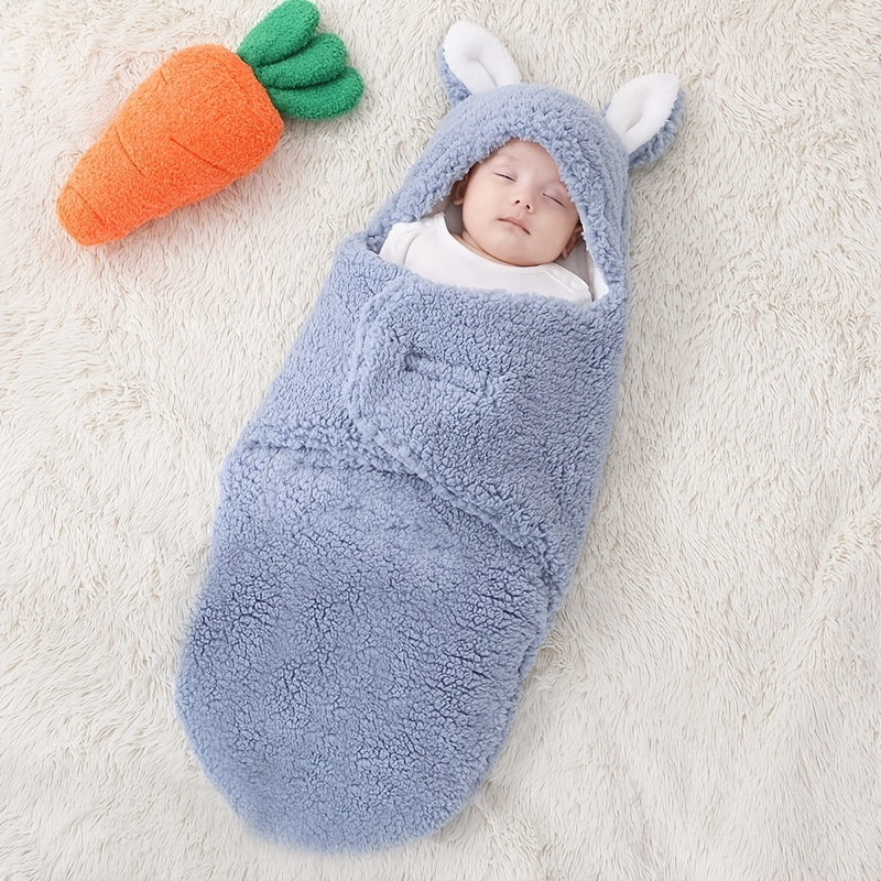Super Soft Baby Sleeping Bag Fluffy Fleece Swaddle Blankets Unisex Baby Wrap