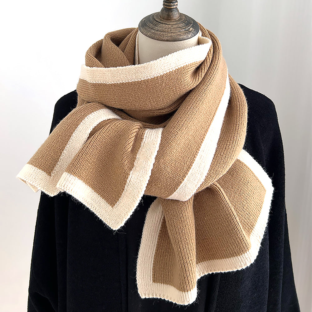 Color Matching Knitted Scarf Winter Warm Fashion Gift-8