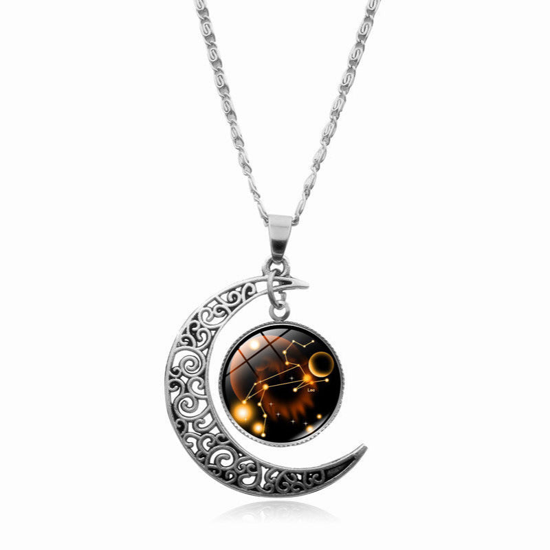 Zodiac Necklace for Women Star Sign Astrology Pendant-11