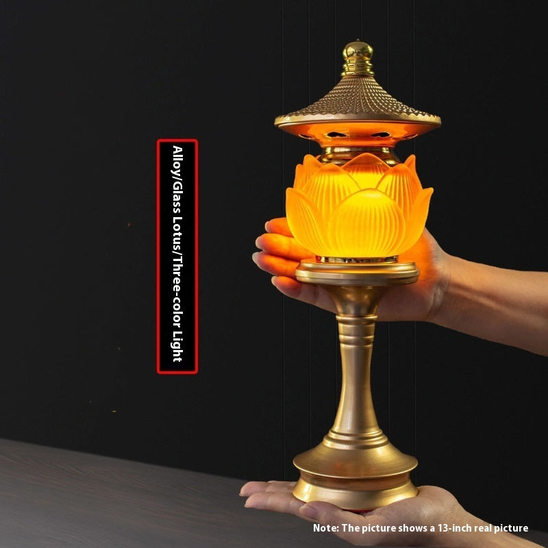 Buddha verehrt Lotus -Lampen -Glasur Lotus