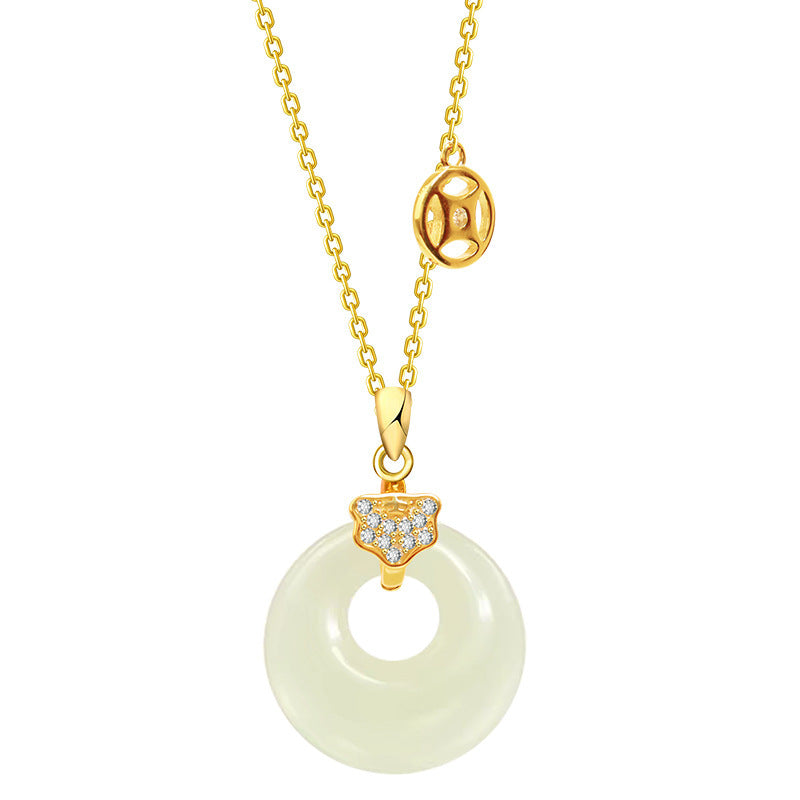 520 Geschenk New Hetian Jade Halskette Frau 925 Silber